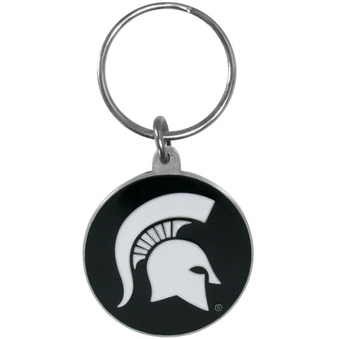 Michigan St. Spartans Carved Metal Key Chain