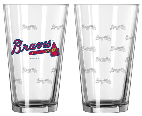 Atlanta Braves Satin Etch Pint Glass Set