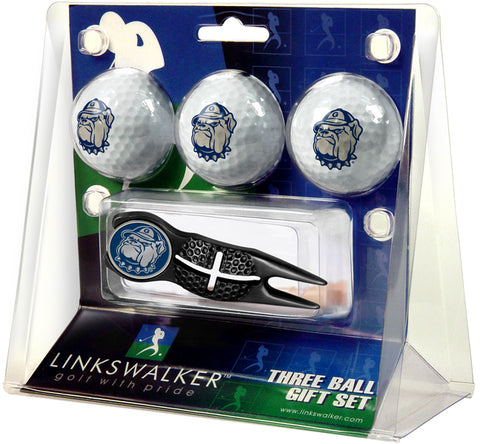 Georgetown Hoyas Black Crosshair Divot Tool 3 Ball Gift Pack
