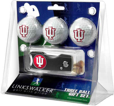 Indiana Hoosiers Spring Action Divot Tool 3 Ball Gift Pack