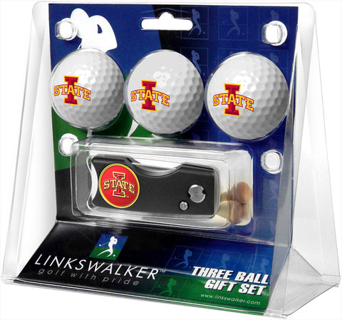 Iowa State Cyclones Spring Action Divot Tool 3 Ball Gift Pack