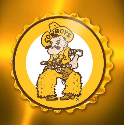 Wyoming Cowboys Bottle Cap Wall Sign