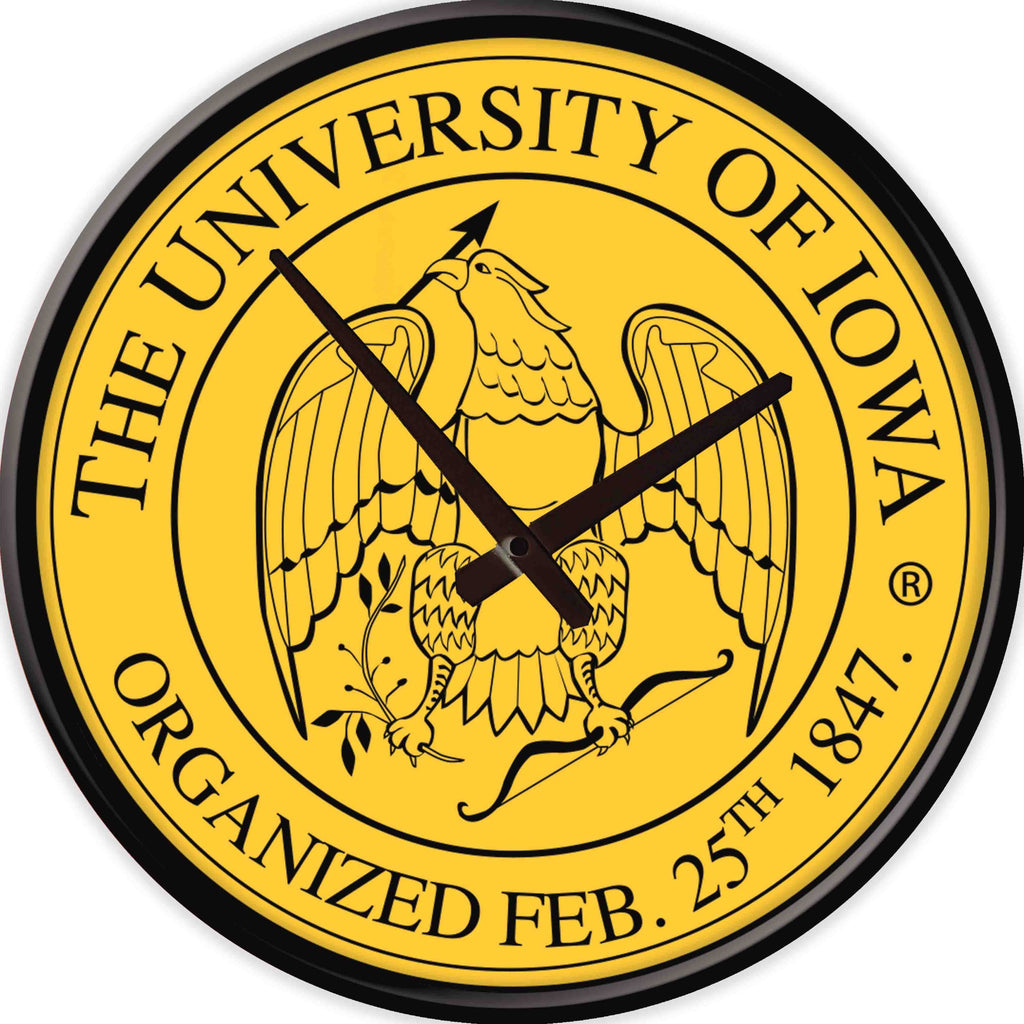 Iowa Hawkeyes 17” Wall Clock with University Seal 