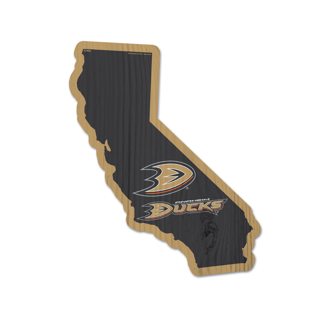 Anaheim Mighty Ducks Sign Wood State Shape