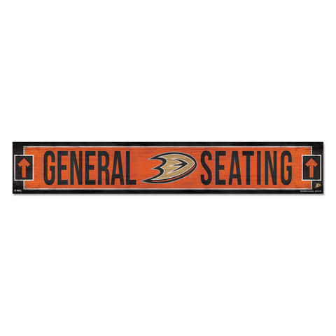 Anaheim Mighty Ducks Sign 6x36 Wood General Seating