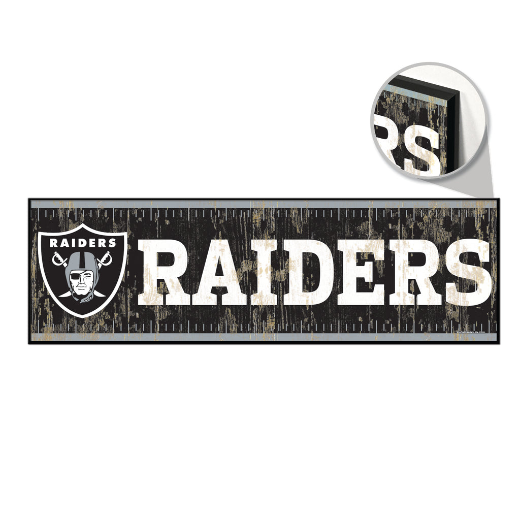 Las Vegas Raiders Sign 9x30 Wood Yard Marker