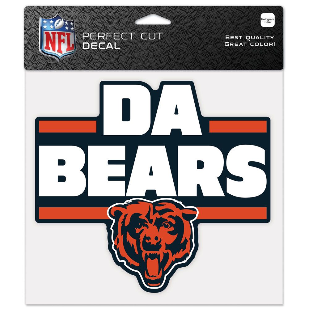 Chicago Bears Decal 8x8 Perfect Cut Color Slogan
