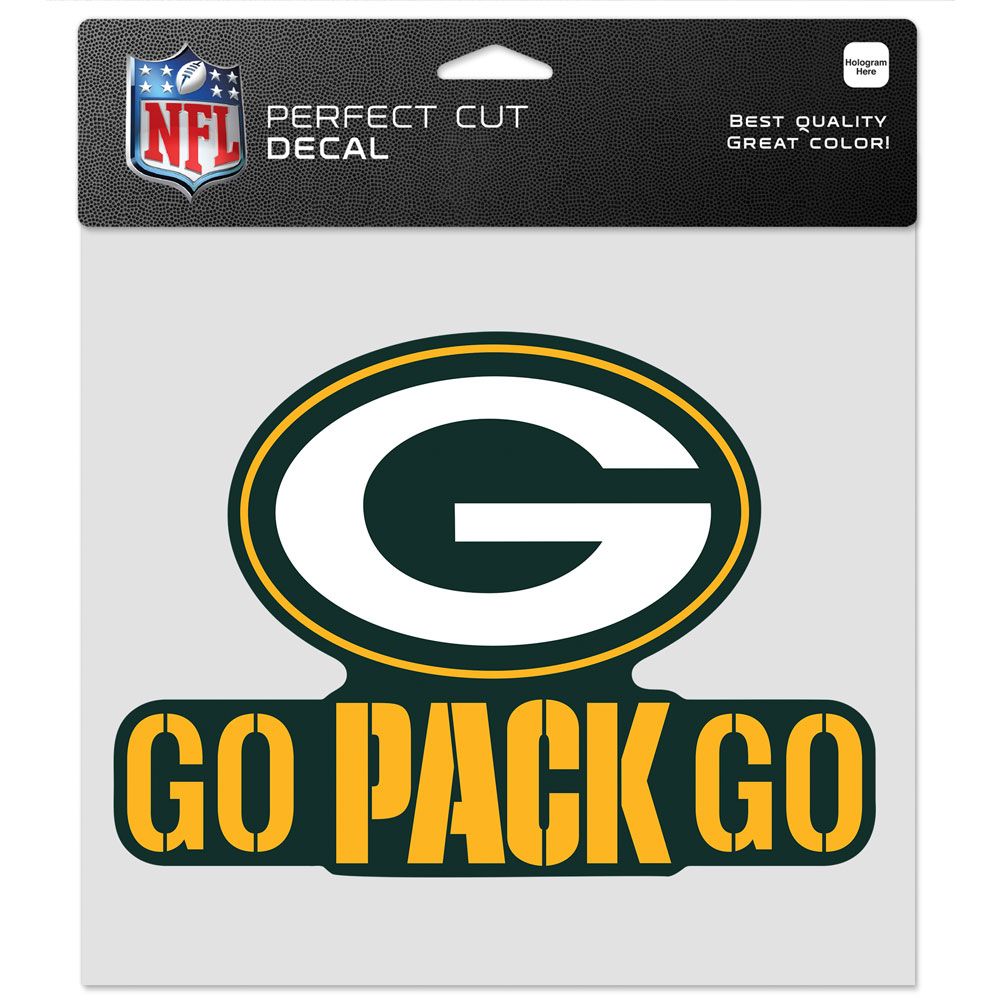 Green Bay Packers s Decal 8x8 Perfect Cut Color Slogan
