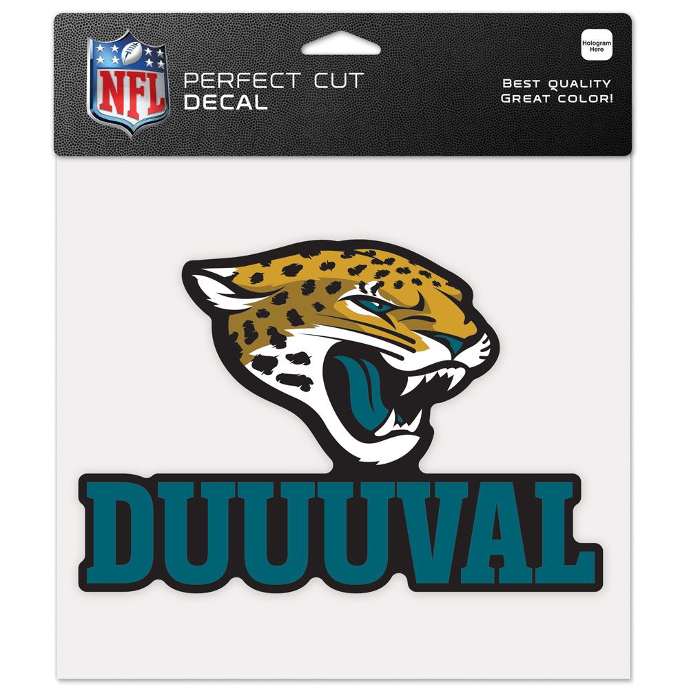 Jacksonville Jaguars Decal 8x8 Perfect Cut Color Slogan