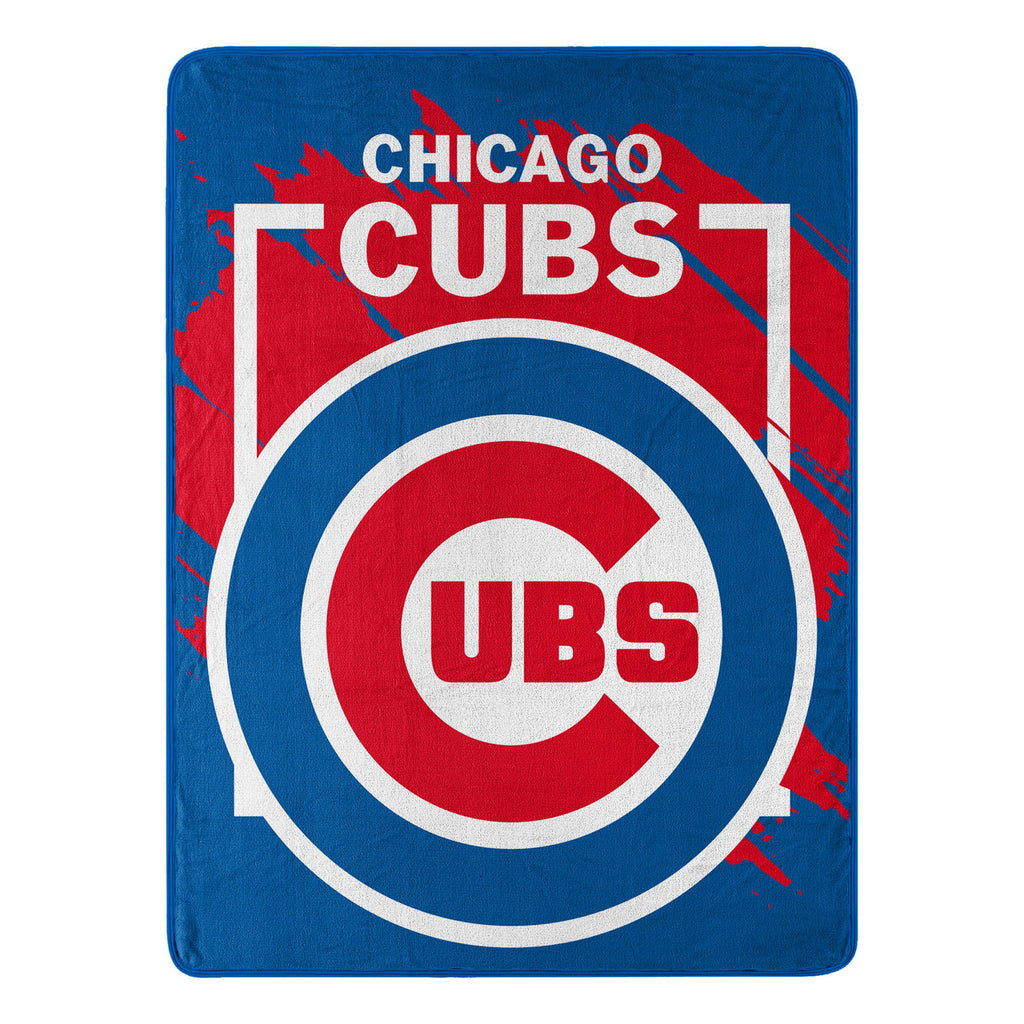 Chicago Cubs Blanket 46x60 Micro Raschel Dimensional Design Rolled