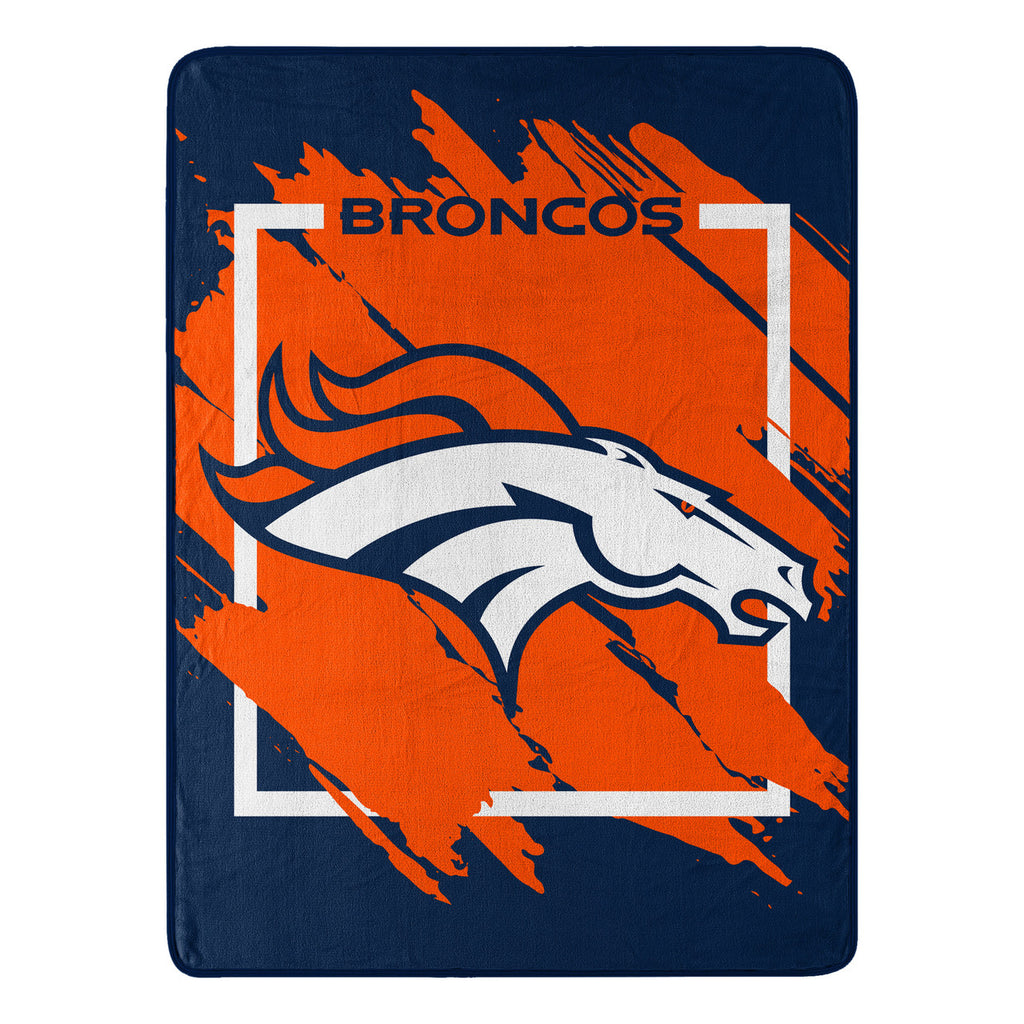 Denver Broncos Blanket 46x60 Micro Raschel Dimensional Design Rolled