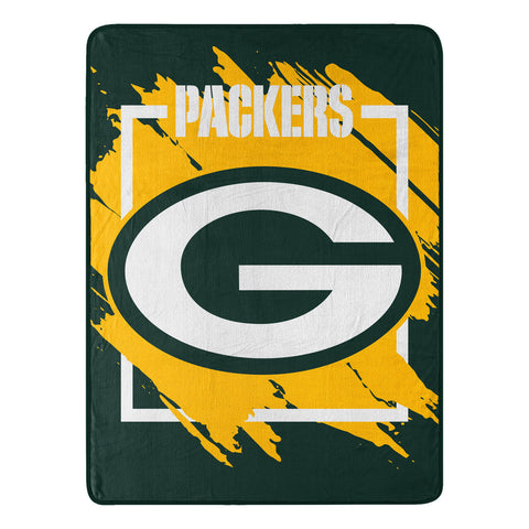 Green Bay Packers s Blanket 46x60 Micro Raschel Dimensional Design Rolled