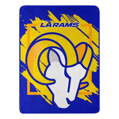 Los Angeles Rams Blanket 46x60 Micro Raschel Dimensional Design Rolled