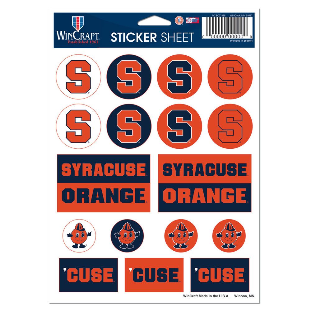 Syracuse Orangemen Decal Sheet 5x7 Vinyl Special Order