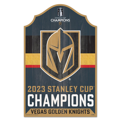 Las Vegas Golden Knights Sign 11x17 Wood Stanley Cup Champ