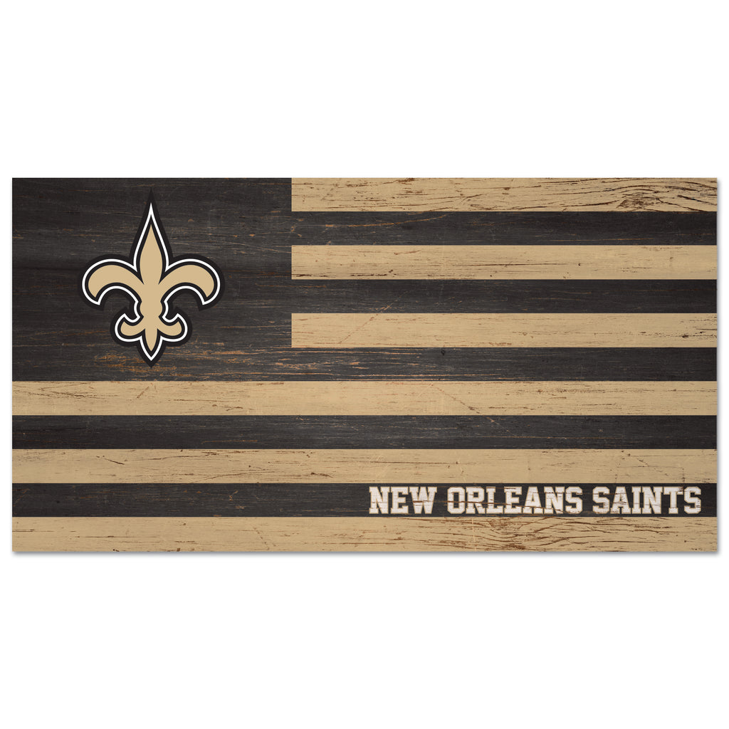 New Orleans Saints Sign Wood 9x17 Flag