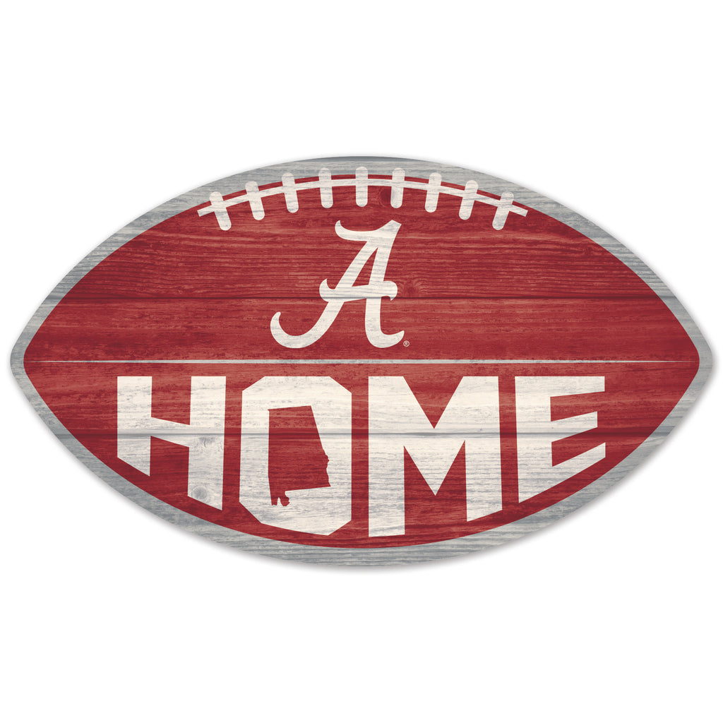 Alabama Crimson Tide Sign Wood Football Shape