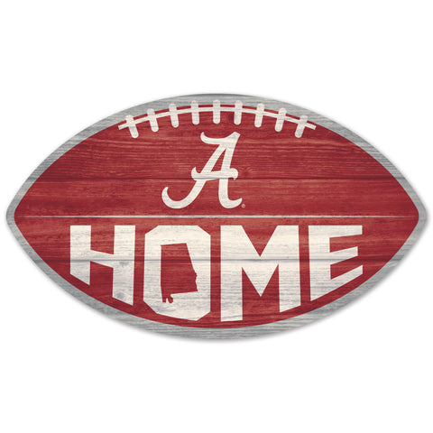 Alabama Crimson Tide Sign Wood Football Shape