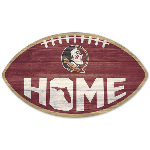 Florida State Seminoles Sign Wood Football Shape