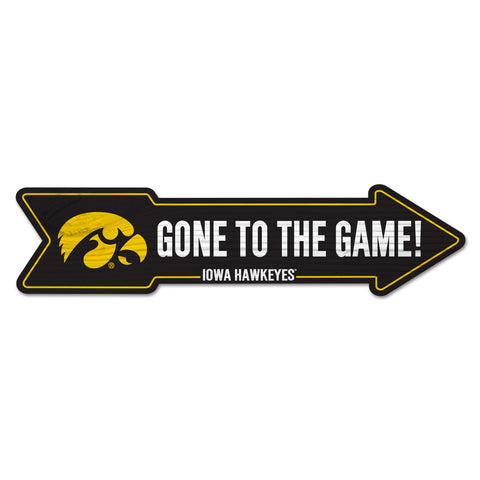 Iowa Hawkeyes Sign 6x24 Wood Arrow
