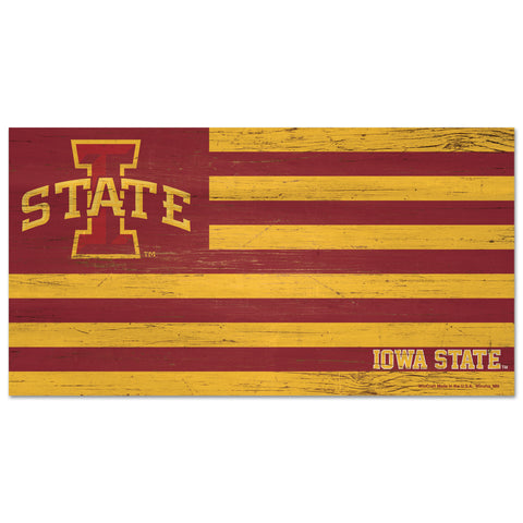 Iowa State Cyclones Sign Wood 9x17 Flag