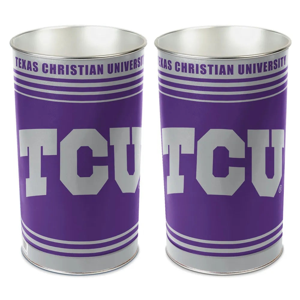 Texas Christian Horned Frogs Wastebasket 15 Inch Periodic Restock
