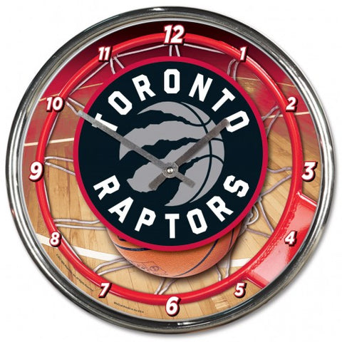 Toronto Raptors Clock Round Wall Style Chrome Periodic Restock