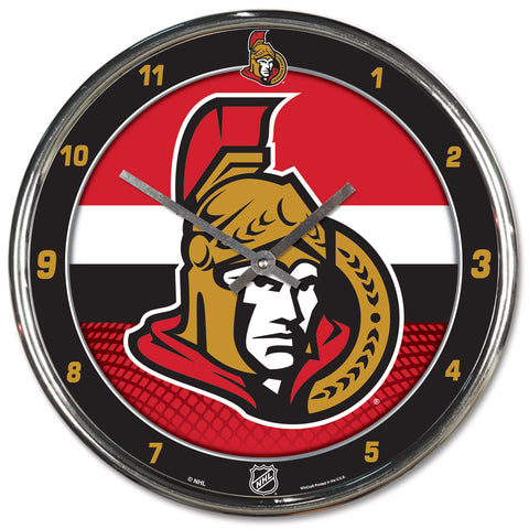 Ottawa Senators Clock Round Wall Style Chrome Periodic Restock