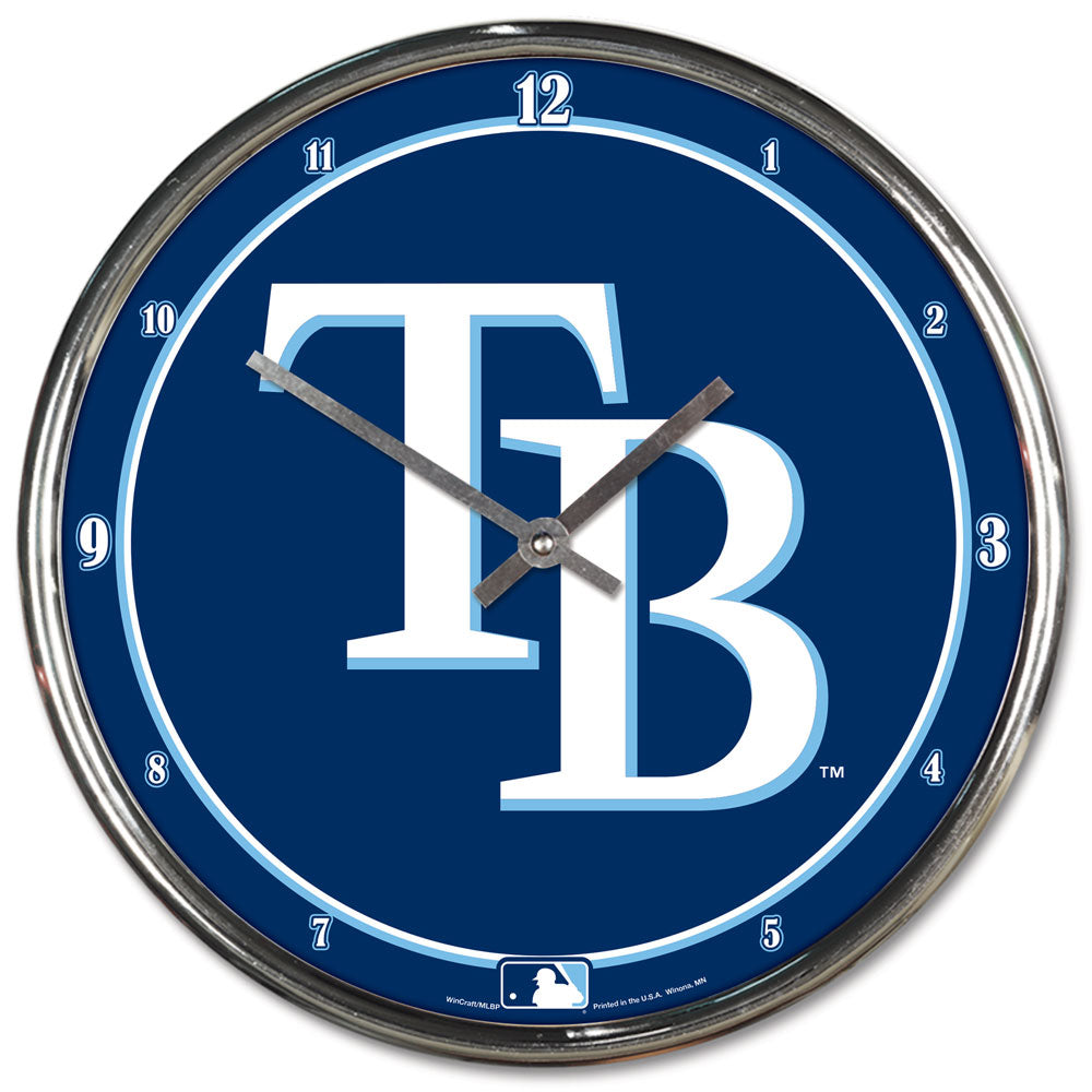 Tampa Bay Rays Clock Round Wall Style Chrome Periodic Restock