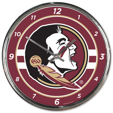 Florida State Seminoles Round Chrome Wall Clock Periodic Restock