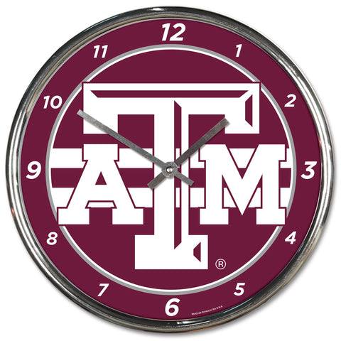 Texas A&M Aggies Round Chrome Wall Clock Periodic Restock