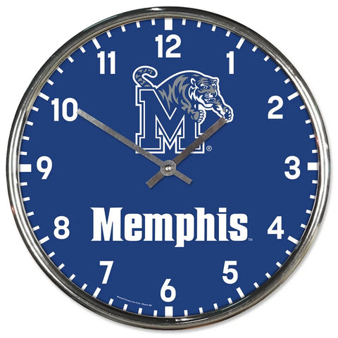 Memphis Tigers Clock Round Wall Style Chrome Periodic Restock
