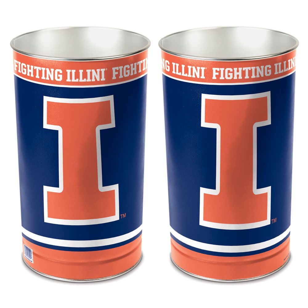 Illinois Fighting Illini Wastebasket 15 Inch Periodic Restock