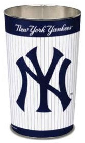 New York Yankees Wastebasket 15 Inch Pinstripes Design Periodic Restock