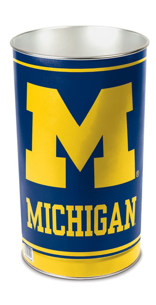 Michigan Wolverines Wastebasket 15 Inch Periodic Restock