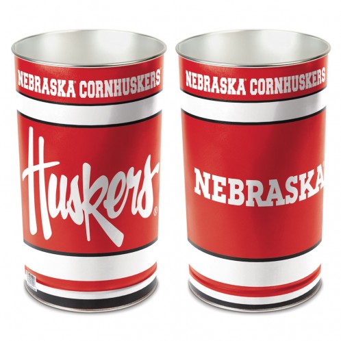 Nebraska Cornhuskers Wastebasket 15 Inch Periodic Restock