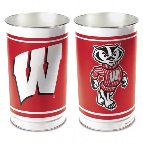 Wisconsin Badgers Wastebasket 15 Inch Periodic Restock