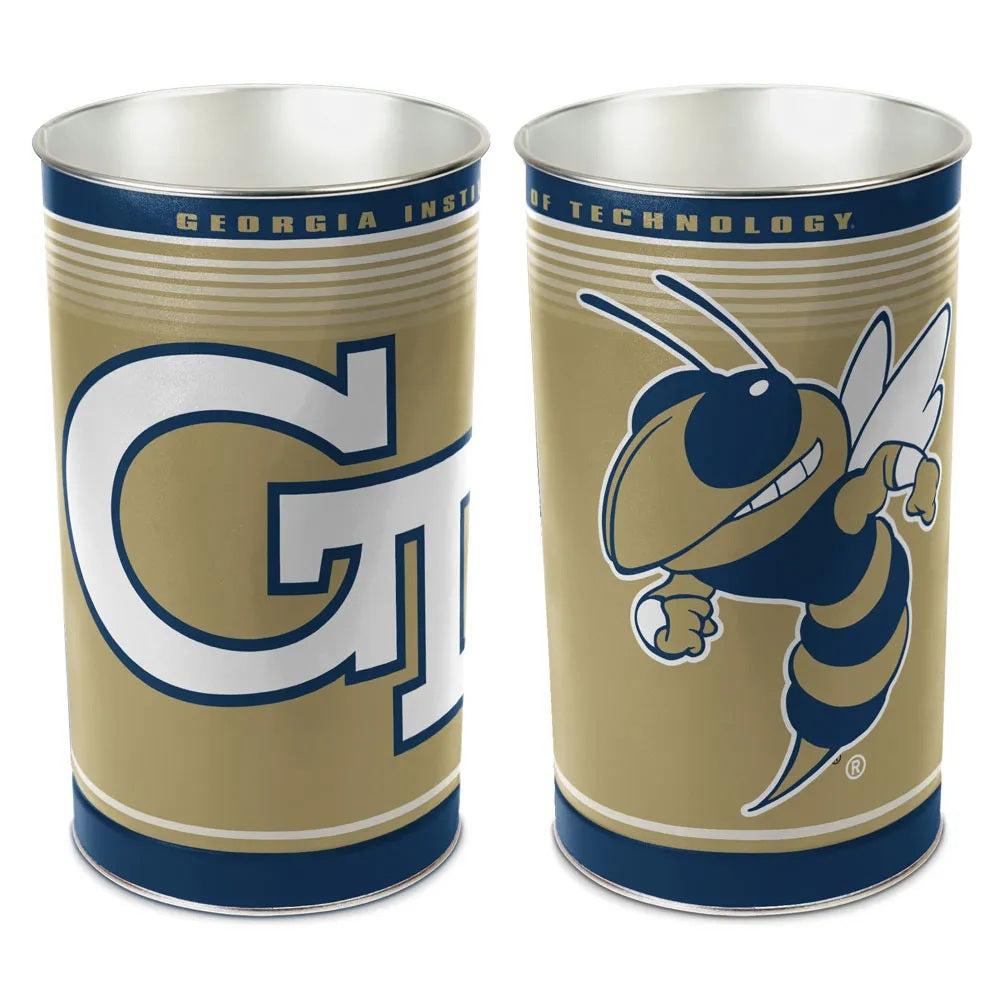 Georgia Tech Yellow Jackets Wastebasket 15 Inch Periodic Restock