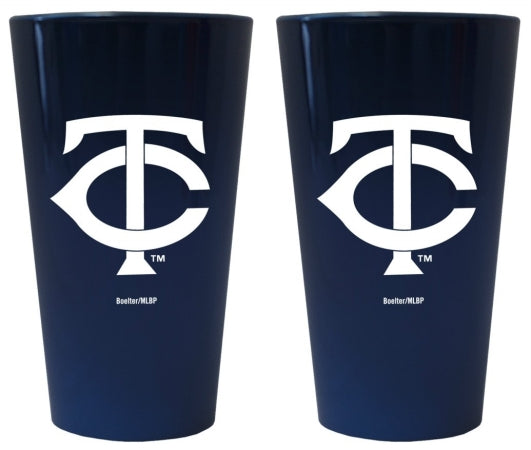 Minnesota Twins Glass Pint Lusterware Style Set of 2