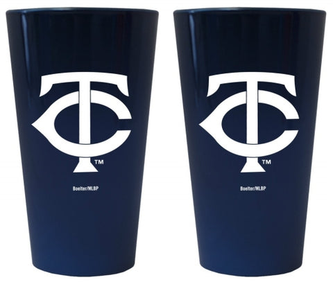 Minnesota Twins Glass Pint Lusterware Style Set of 2