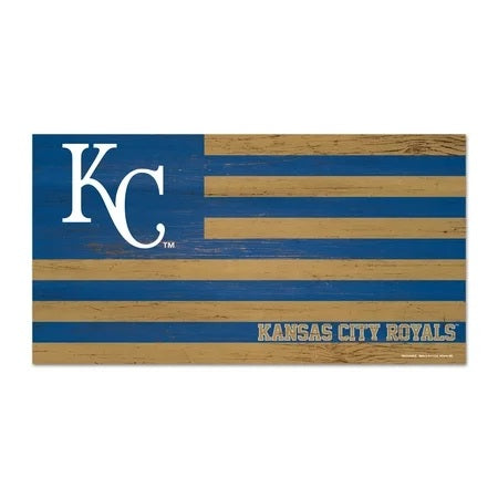 Kansas City Royals Sign Wood 9x17 Flag