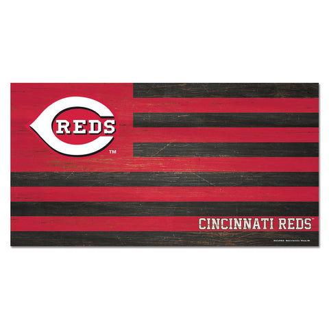 Cincinnati Reds Sign Wood 9x17 Flag