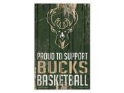 Milwaukee Bucks Sign 11x17 Wood Proud to Support