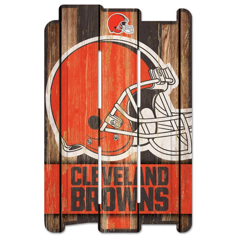 Cleveland Browns Sign 11x17 Wood Fence Style