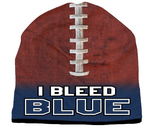 US Navy Beanie I Bleed Style Sublimated Football Blue Design