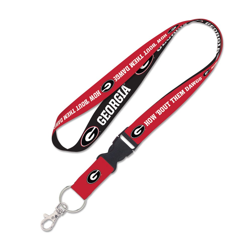 Georgia Bulldogs Lanyard with Detachable Buckle Two Tone Special Order