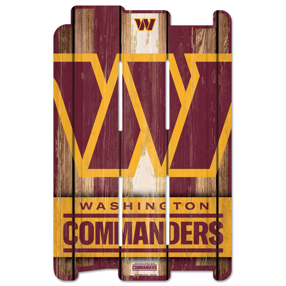Washington Huskies Commanders Team Sign 11x17 Wood Fence Style