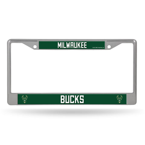 Milwaukee Bucks License Plate Frame Chrome Printed Insert Special Order