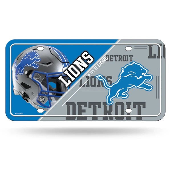 Detroit Lions License Plate Metal Split Design