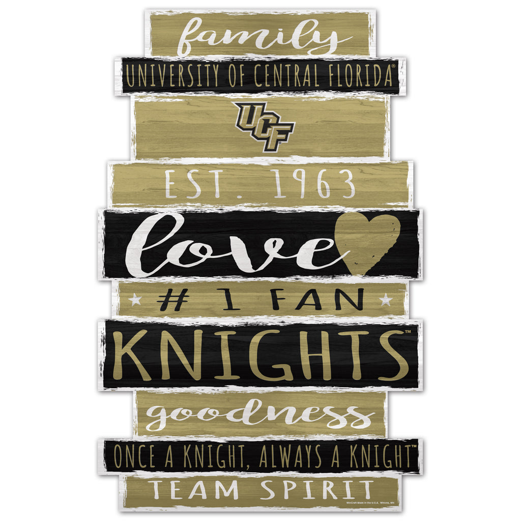 Central Florida Knights Sign 11x17 Wood Family Word Design